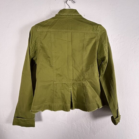 Tulle Womens Olive Green Military Style Jacket XL Cotton Pockets Lightweight - Picture 2 of 7
